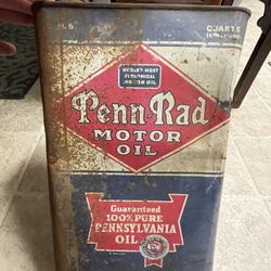 Vintage Penn Rad Motor Oil Can 