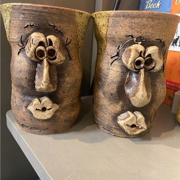 Set of Ugly Faces Mugs Handmade