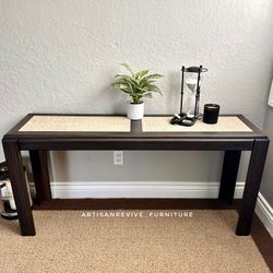 Modern-vintage solid oak console/Entryway table