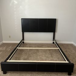 Black Leather Bedframe 