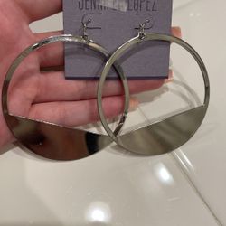 Silver Dangle Hoop Earrings