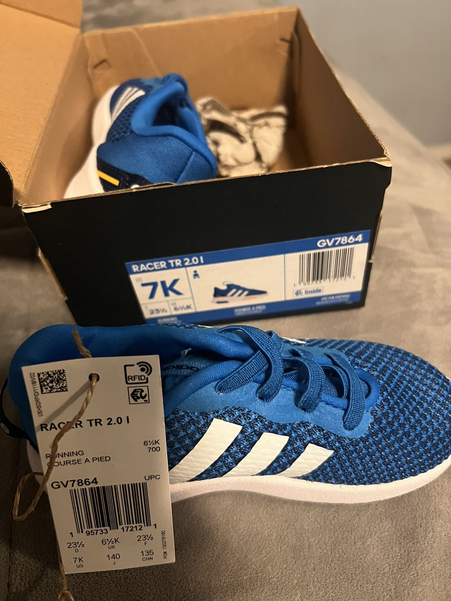 Adidas Toddler Boy Blue/White Racer TR 2.0 Sneakers US 7 NWOB
