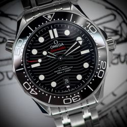 2025 Brand New Omega Seamaster Diver 300M Black Full Set 