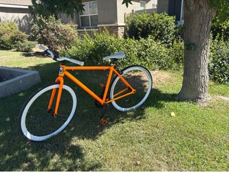 Orange Single Speed/Fixie Bike – White Rims – Excellent Condition