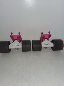 PENNY AUSTRALIA ORIGINAL PINK AND WHITE BASEPLATES WHEELS AND TRUCKS