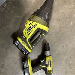 Ryobi 18V ONE+ Bundle – Vacuum + Drill + 2 Batteries