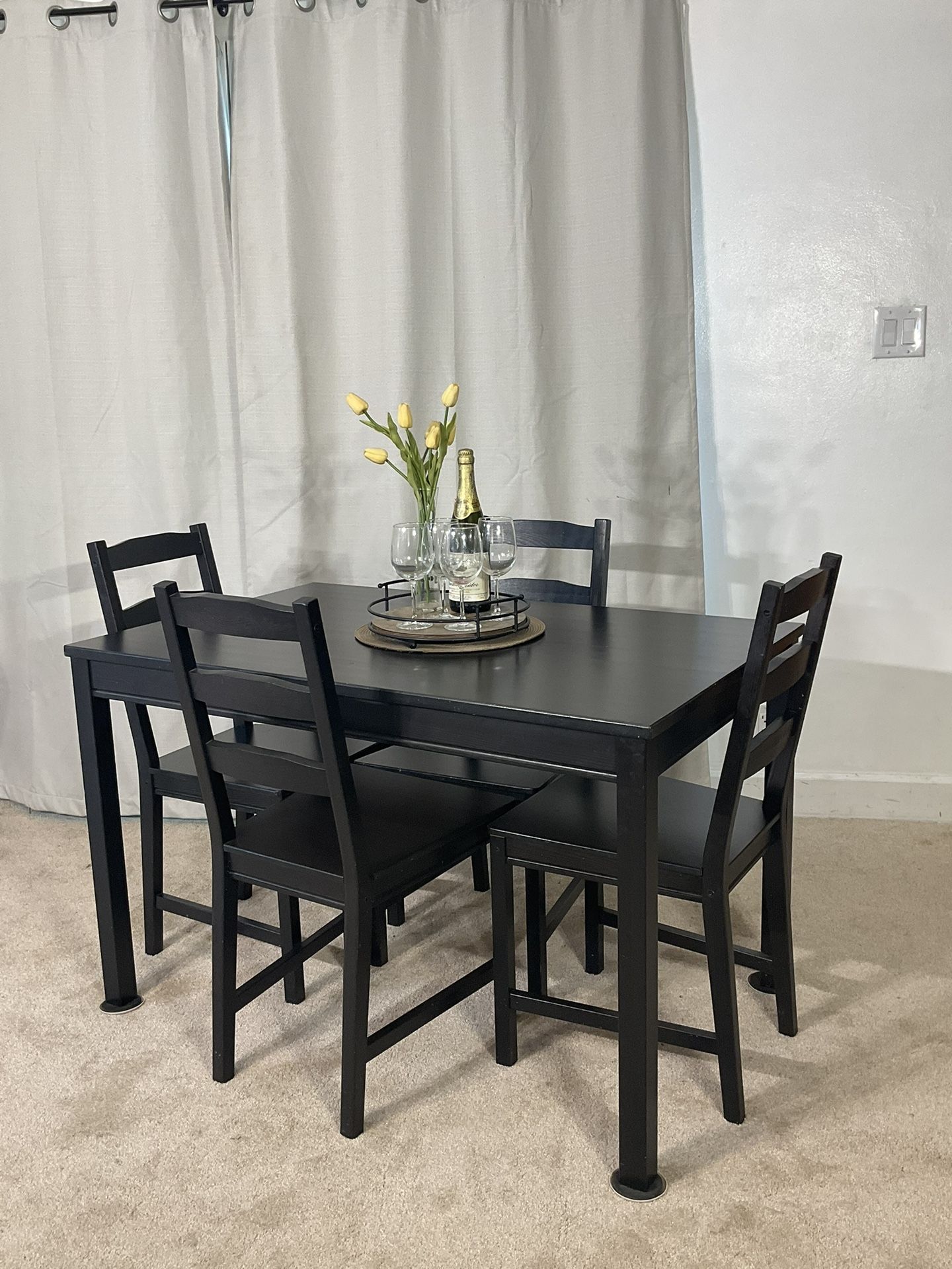 Black Ikea Jokkmokk Dining Table & 4 Chairs PERFECT FOR SMALL PLACE!