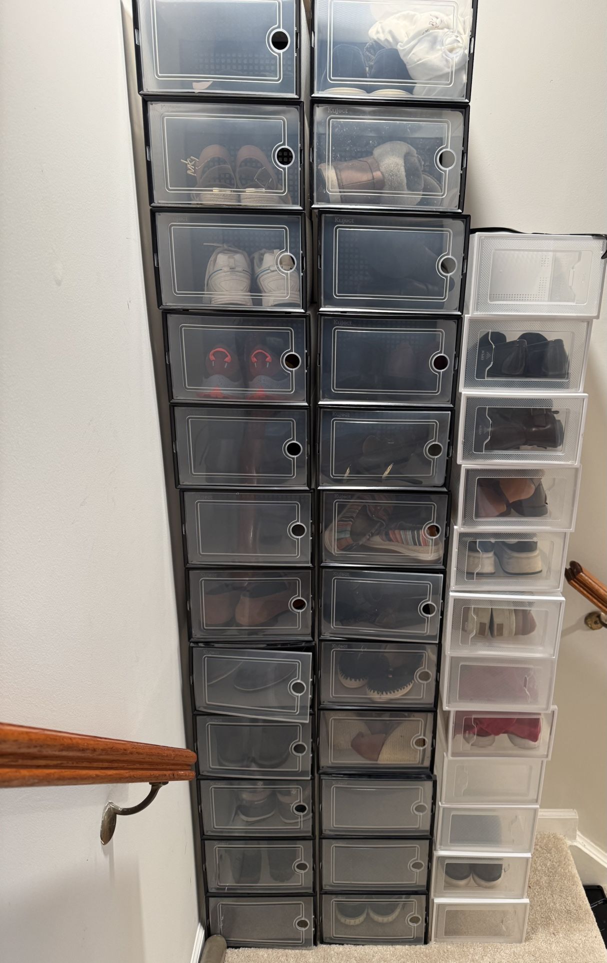 Drop-Front Shoe Storage Boxes – Stackable & Ventilated (Qty: 30+)