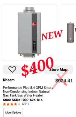 Rheem 8.4 GPM Natural Gas Tankless Water Heater 180,000 BTU - Open Box