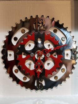 Custom painted wood clock cabinet