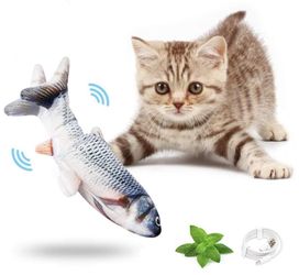 New Catnip Toys Set Simulation Flopping Fish, Electric Realistic Moving Kitten Doll& Interactive Motion Chew Bite Supplise Kicker for Funny Kitty/Kit