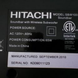 Hitachi Soundbar Bluetooth 