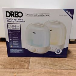 (New) DREO Ultrasonic Cool Mist 0.8 Gal. Humidifier, 2-pack, with Aromatherapy 