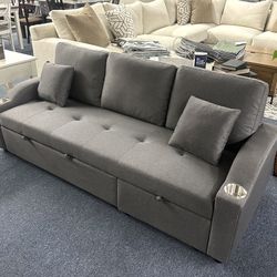 Dark Gray Sleeper Sofá 