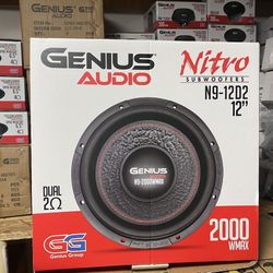 New 12” Genius Audio N9 Nitro 2000w Max Power Subwoofer  $220 Each  