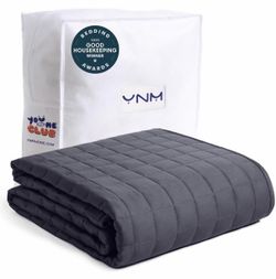 Weighted Blanket, 17lbs, Dark Grey, Fits Queen Bed