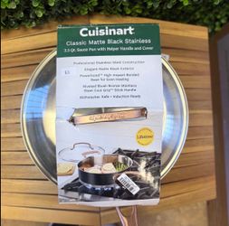 Cuisinart Classic Matte Black Stainless 3.5 Qt. Sauté Pan with Helper Handle and Cover $35