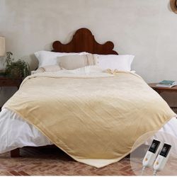 Brandnew(Queen) Heated Blanket - Queen Size Electric Blanket with Dual Controller, 6 Heating Levels & 10 Hour Auto Off, ETL Certified (84x90 Inch Yell