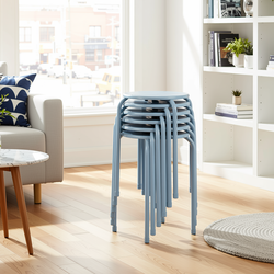 Homy Casa Lemon 6PC Metal Stackable Stools Morandi Blue Folding Eiffel Tower Perforated Seat