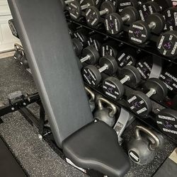 Hammer Strenght Dumbbells, Kettlebells And FID Adjustable Bench