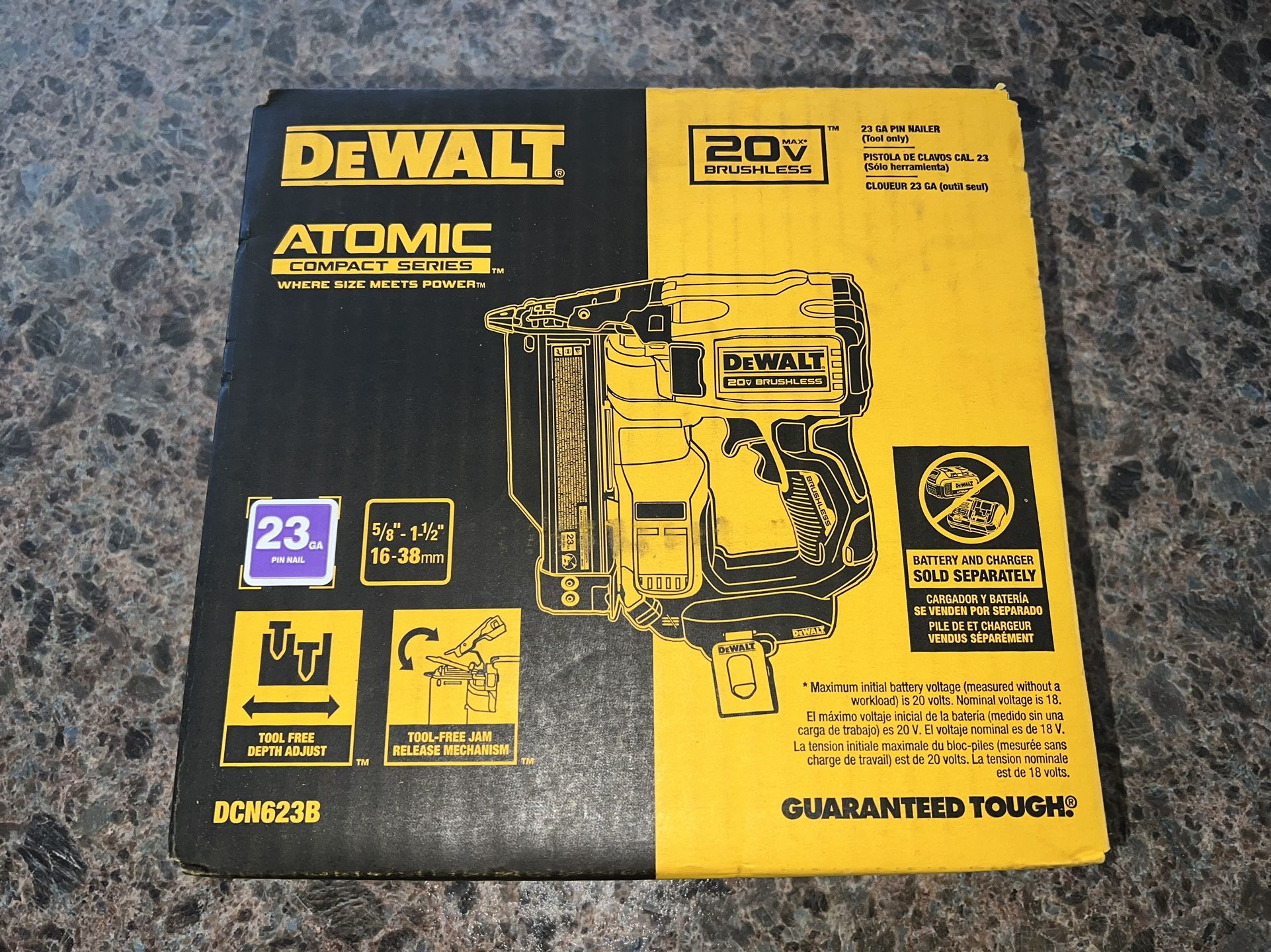 $180 Firm Tool Only New Dewalt 20volt Atomic 23 Gauge Pin Nailer New Never  Used Tool Only $180 Es Lo Menos for Sale in El Paso, TX OfferUp