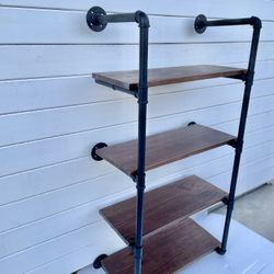 Nice New Rustic Industrial Pipe & Wood Wall Mount 4 Tier Bookcase Shelving