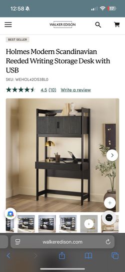 Storage Desk with USB And Outlet