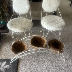 Iron Chairs And Plants Holder