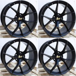 NEW SET 19 INCH BBS FIR STYLE WHEELS RIMS 19X8.5 +35 19X9.5 +35 (5X120) CB: 72.6 MATTE BLACK