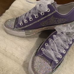 Beautiful Royal Purple Queen Converses 