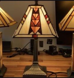 Vintage Stained Glass Tiffany Style Lamps