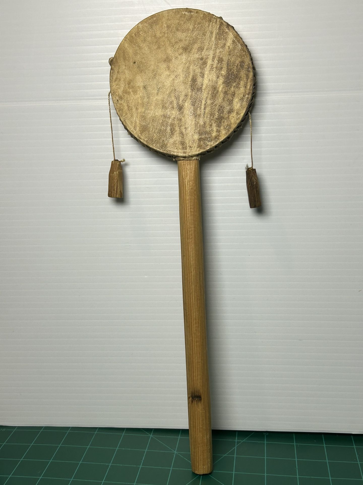 Authentic African Drum Hand Held Musical Instrument Made from Wood & Animal Hide