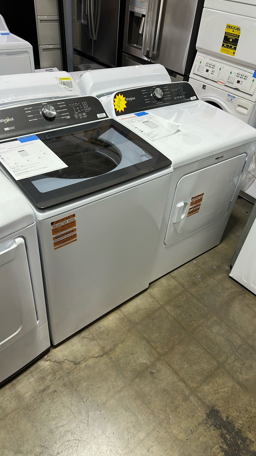 Whirlpool Washer And Dryer Set With Removable Agitator 