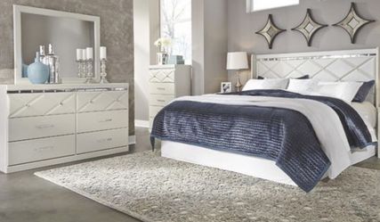 New white premium luxury 4pc bedroom suite set! Cool specials on mattress bed sectional couch and loveseat furniture