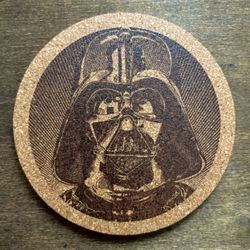 Star Wars Darth Vader Laser Engraved Cork Coaster