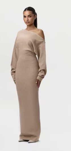 Knit Sweater Off The Shoulder Dress