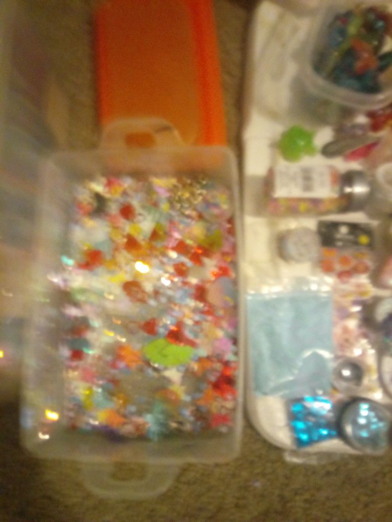 Huge Lots Of Arts And Crafts Supplies Billows For Epoxy Resin Molds Glitters Power Rangers Etc