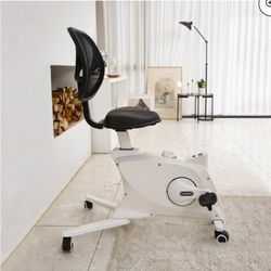 FlexiSpot Sit2Go White Exercise Home Desk Bike Chair Mesh Backrest