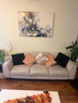 Living space, Cream Color Couch