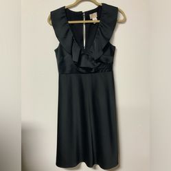 J.Crew Elegant Black Sleeveless ruffle Dress