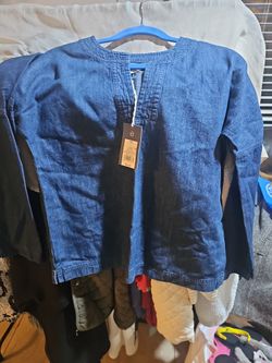 Womens Jean Long Sleeve Shirt New Size XS