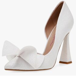 White Betsy Johnson Wedding Heels