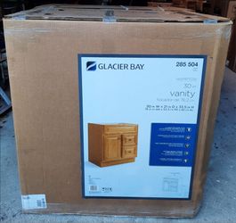 BRAND NEW NIB SEALED Glacier Bay Hampton 30" W x 21" D x 33.5" H Bath Vanity Cabinet Oak