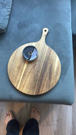 **Teak Pizza Serving Board and Cutter