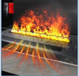 Water Vapor Fireplace,Ultra Real Flame,Recessed Dual Water,78.74" Hidden dead-front glass touch,timer,mute&adjust fire sound,dimmable 5-RGB flame,remo