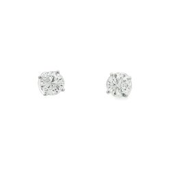 Ladies 1.70ctw Diamond Solitaire Stud 14k White Gold Screw Back Earrings 11055006
