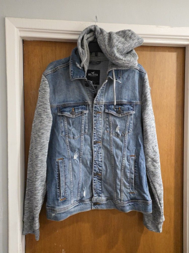 Men's Hollister Large Denim Jacket Flex Material