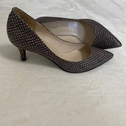 Nine West Brown Kitten Heel Pumps