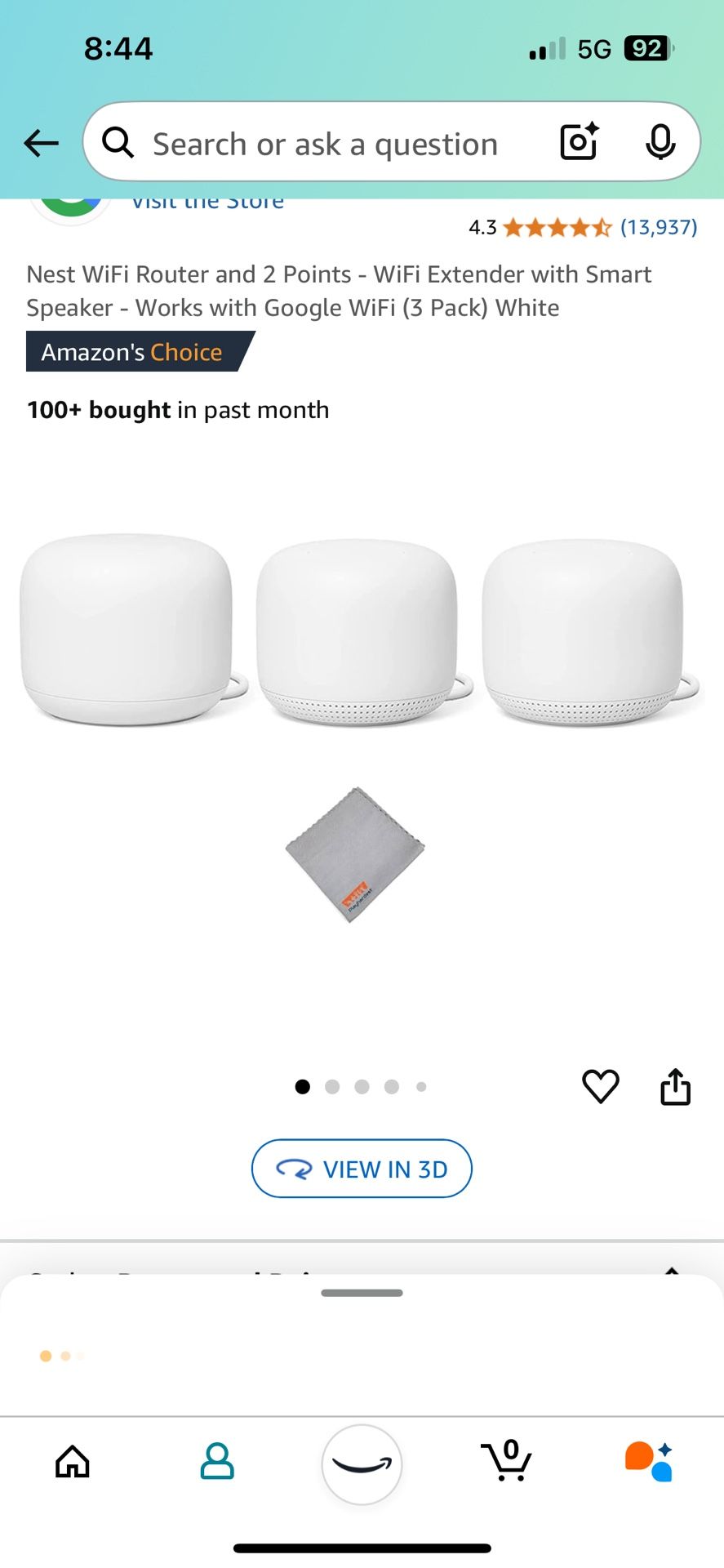 Nest WiFi Router AND 3 Points - WiFi Extender with Smart Speaker - Works with Google WiFi (4 Pack) White