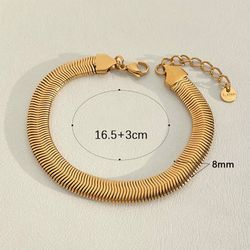 Pvd Coated Real Gold Plated 304 Stainless Steel Casual Simple Style Waterproof Non Tarnish Plating Bracelet